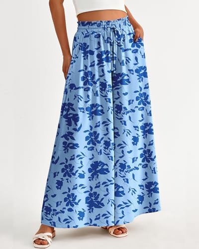 BTFBM Wide Leg Flowy Palazzo Pants for Women