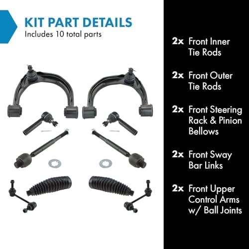TRQ Front Steering & Suspension Kit Control Arm with Ball Joint Steering
