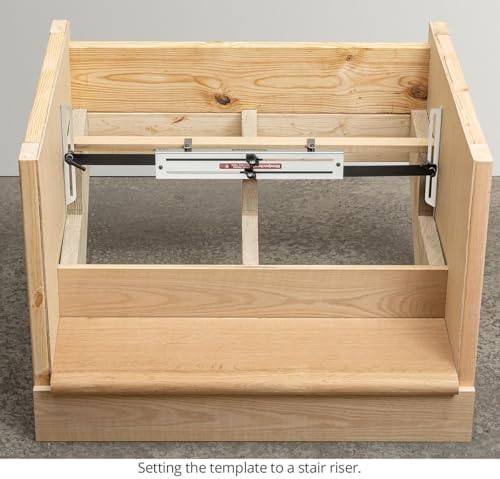 Woodpeckers Stair Tread Template Tool, Adjustable Gauge for Steps, Shelves & Out-of-Square Walls, 20-1/4" to 52" Range, Steel Construction, USA Made - STTT