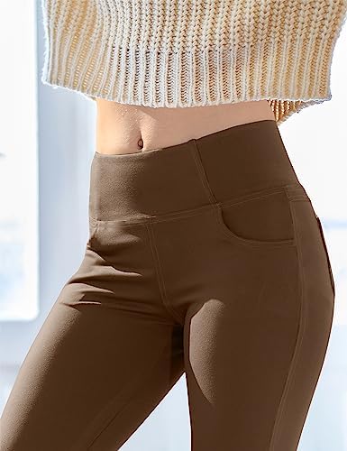 VOOVEEYA Women's Bootcut Leggings - Bootleg Yoga Pants Flare with 4 Pockets