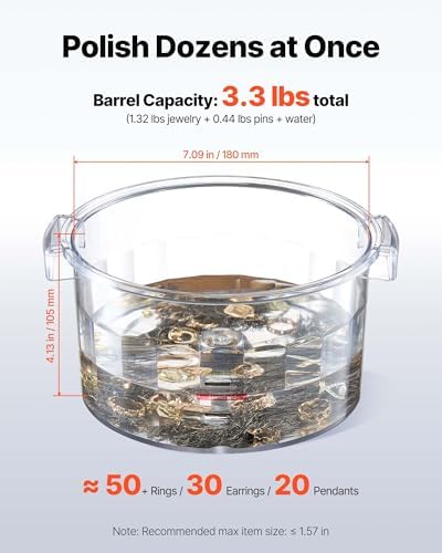 VEVOR Magnetic Tumbler 180 mm 2000 RPM KT-185 Jewelry Polisher Tumbler