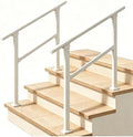Hand Rails for Outdoor Steps，Stair Handrail & Indoor Stair Railing Kit，Railings for Outdoor Steps for Fence & Outdoor Steps (2, White-Straight, 3 Step)