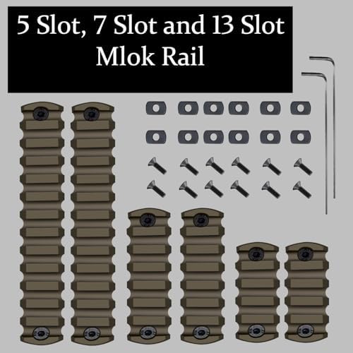 Gotical 13 Slots MLOK Picatinny Rail Section for M-Lok Handguard Flat Dark Earth Fit for 21mm Picatinny/Weaver Rails