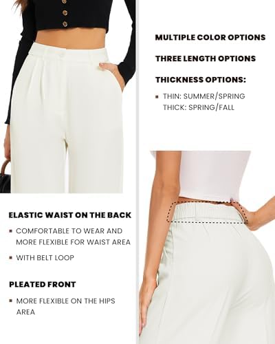FUNYYZO Wide Leg Dress Pants for Women Work Slacks Business Casual Outfits