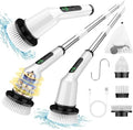 Electric Spin Scrubber,Cordless Shower Cleaning Brush IPX7 Waterproof with 3 Replaceable Brush Heads, Adjustable Extension Handle and Power Dual Speed,Power Scrubber for Bathroom Tub Tile Floor Car