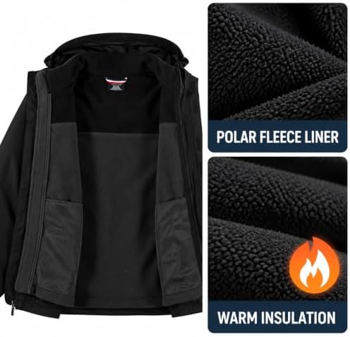 Reebok Mens 3-in-1 Softshell Systems Weather Resistant Midweight Jacket