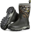 Kalkal Rubber Boots for Men, Waterproof Insulated Mid Calf Mens Rain Boots