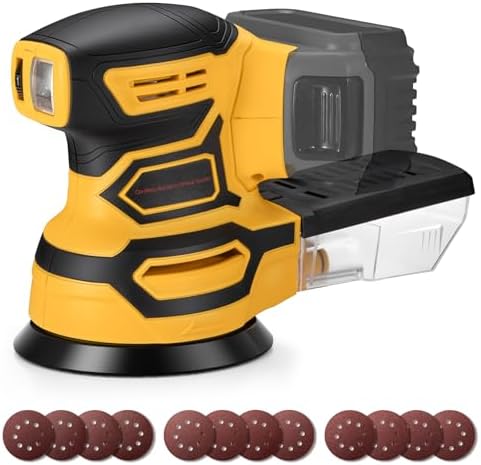Cordless Orbital Sander for Dewalt 20V Battery, Yellow