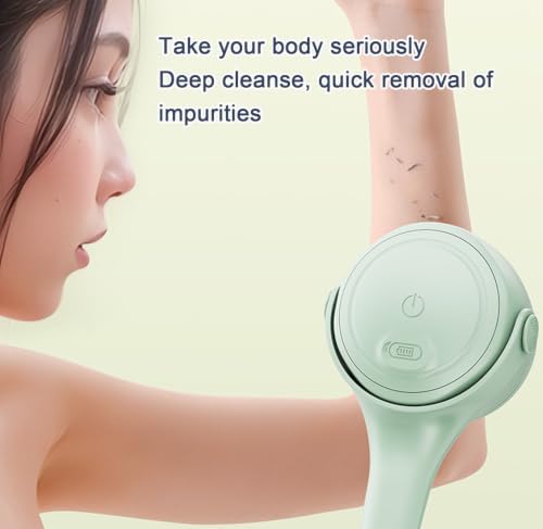 Dual Handle Electric Body Brush, Rechargeable Cordless Shower Scrubber