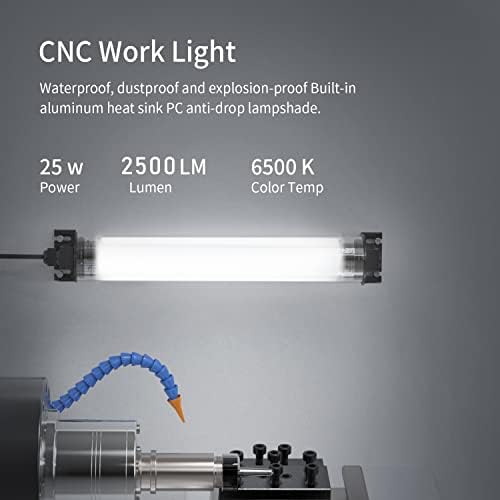 LED Work Light, Machine LED Tube Light, Explosionproof Work Lamp IP66 Waterproof 2500 Lumen 25W 120V-220V Floodlight Mounted on milling Machine Table Suitable for Workshop/Garage/milling Workshop etc