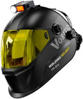 Large View True Color Auto Darkening Welding Helmet with LED Light - Solar Powered, 4 Arc Sensors, 1/1/1/1 Optical Clarity, Wide Shade 4/5-13 for TIG MIG ARC Grind