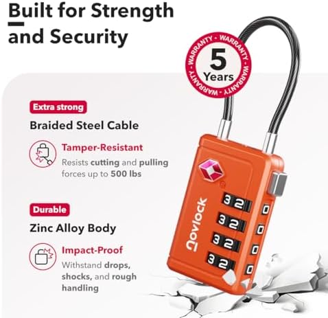 TSA Approved Luggage Locks, Travel Locks with Inspection Indicator