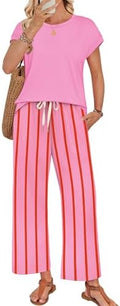 WIHOLL Two Piece Sets for Women Summer Spring Outfits Lounge Sets Beach Vacation Clothes Airport Travel Matching Clothing