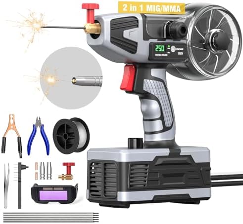 250A 2-in-1 MIG & Stick Welder, 110V Portable Handheld Welder