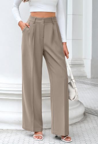 FUNYYZO Wide Leg Dress Pants for Women Work Slacks Business Casual Outfits
