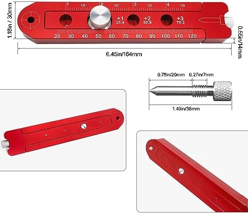 Woodworking Compass Scriber, Portable Aluminum Alloy Woodworking Compass Tool, Adjustable Metric/Inch Arc Drawing Ruler Circle Drawing Ruler Marking Gauge Circle Marking Tool (mini)