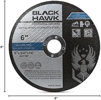 BHA 6" x.045 x7/8" Cut-Off Wheels for Metal & Stainless - 25 Pack