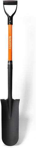 KOLEIYA Drain Spade, 45 Inch Heavy Duty Sharp Shooter Shovel with Fiberglass Handle, D-Grip Digging Shovel for Gardening, Planting, Trenching & Transplanting