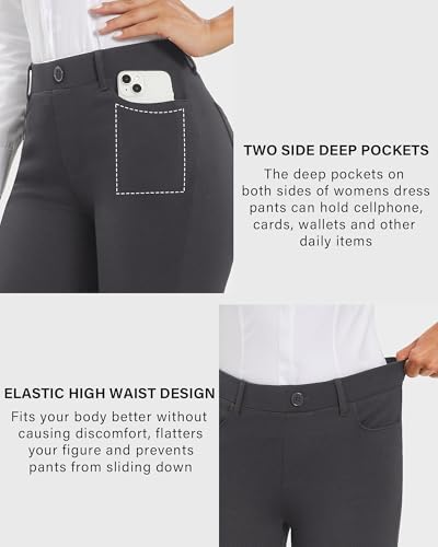 Stelle Women’s 30 Inch Straight Leg Work Pants Stretch Business Casual