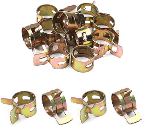 Fielect 50pcs 3/7" / 11mm Spring Band Type Action Hose Pipe Clamp Low Pressure Air Clip Clamp Fasteners Assortment Kit for Plumbing, Automotive and Mechanical