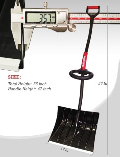 Ergonomic Snow Shovel with Assist Grip for Driveway; D-Grip