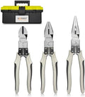 BOOSDEN 8 inch Pliers Set 3 Pcs, Linesman, Wire Cutters, Needle Nose Pliers