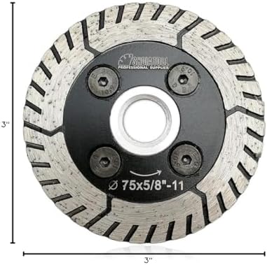 SHDIATOOL 3 Inch Diamond Stone Cutting Blade for Granite, Marble & Concrete