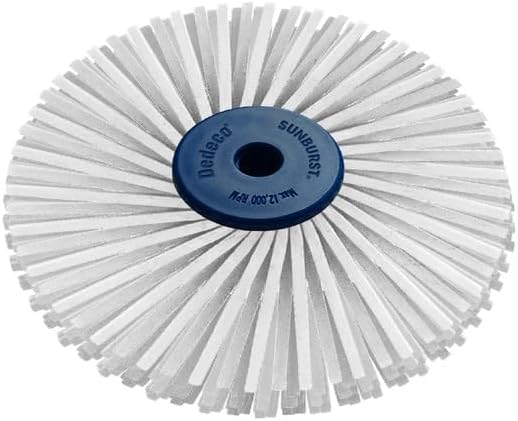 Dedeco Sunburst Radial Bristle Discs 4" x 1/2" Angled - White 120 Grit (Medium) - Aluminum Oxide (TA Series) for Polishing & Finishing