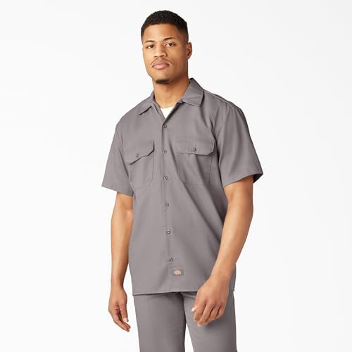 Dickies Men’s Short Sleeve Work Shirt – Durable Twill Button Down Shirts for Men, Lightweight Uniform for Daily Wear