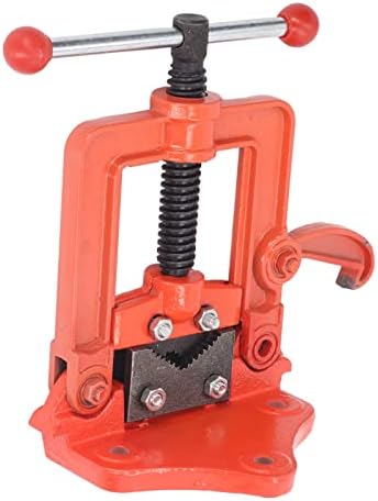 Bench Pipe Vice 2 Inch Capacity Heavy Duty Yoke Clamp Alloy Steel Construction for Threading Cutting Plumbing Workholding Tools