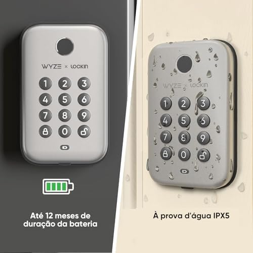 Wyze Auto-Lock Bolt, Fingerprint Unlock with Keypad, Electronic Entry Door Smart Deadbolt Lock, IPX5 Weatherproof, Easy Installation, Satin Nicke