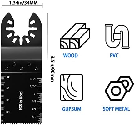 AIFICUT 100pcs Oscillating Saw Blades Universal Wood Multitool Blades Quick Release Oscillating Tool Blades Kits Fit Porter Cable Black & Decker Rockwell Ridgid Ryobi Milwaukee Chicago Craftsman