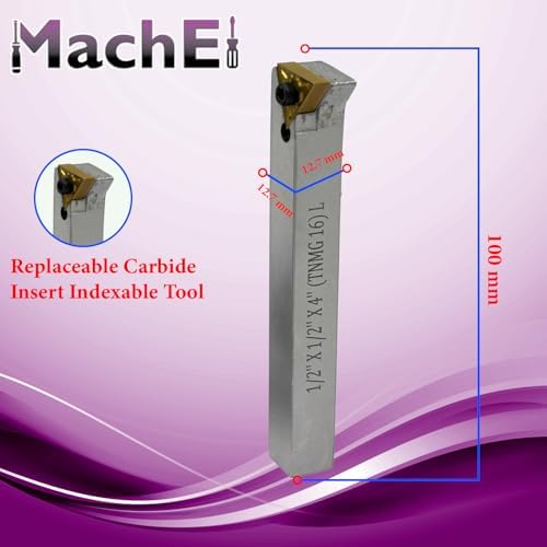 MachEl 3" (75 mm) Fly Cutter with R8 Shank (7/16" Drawbar) - Indexable Tool for Milling & Lathe Machines, Replaceable Carbide Insert