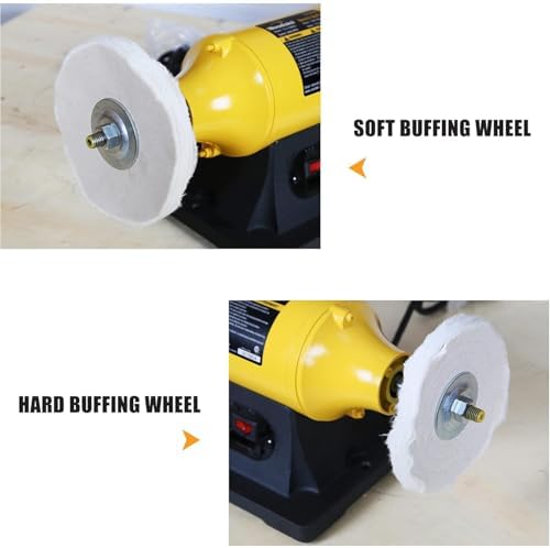 Woodskil 6" 1/2HP Benchtop Buffer Polisher,4A,3450RPM