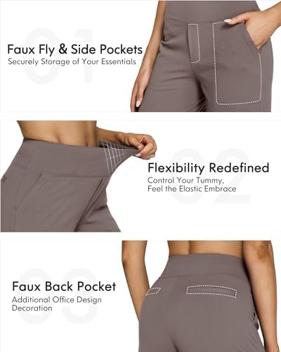 G4Free Yoga Pants for Women Wide Leg Pants with Pockets High Waisted
