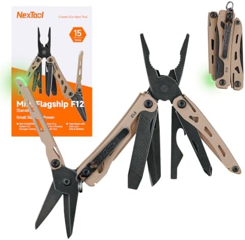NexTool Mini Flagship F12 Keychain Multitool, Fifth Pocket Tools (Khika)