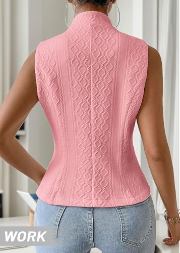 Mina Self Women's Sleeveless Sweater Vest,Knit Stretchy Dressy Casual Top