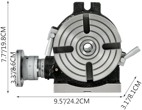 Rotary Table Horizontal Vertical Dividing Plates for Milling Machine Rotary Table Milling Machine Tools (6 IN+4Slot)