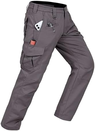 CNBQDD Mens Work Pants Cargo Tactical Construction for Men Ripstop Waterproof Lightweight Outdoor Hiking with Pockets