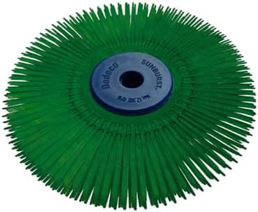 Dedeco Sunburst Radial Bristle Discs 4" x 1/2" Straight- Dark Green 50 Grit (Extra-Coarse) - Aluminum Oxide (TS Series) for Polishing & Finishing