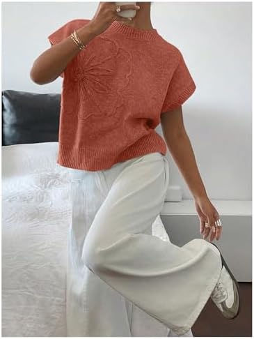 SOLY HUX Women's Short Sleeve Business Casual Sweater
