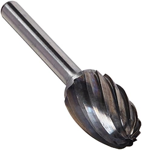 Drill America SE-6NF Carbide Burr/Rotary File Oval None-Ferrous for Aluminum 5/8" Dia. x 1" Cut Length with 1/4" Shank and 2-3/8" Overall Length, DUL Series
