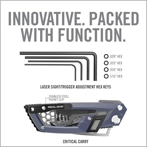 Real Avid Gun Tool Edge Pistol – Compact EDC Multitool with 2.6 Inch Knife Blade, Hex Keys, 3/32" Pin Punch, Nut Wrenches, Tap Hammer and Pick - Everyday Carry Tool for Sight Adjustments & Disassembly