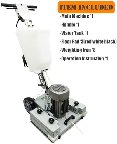 Electric Floor Grinder Floor Grinding Machine 3.43Gal Floor Polisher Floor Scrubber 110V 1500W