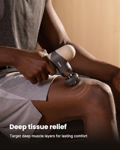 RENPHO Mini Thermal Massage Gun with Heat, Color Silicone Casing, 4 Speeds