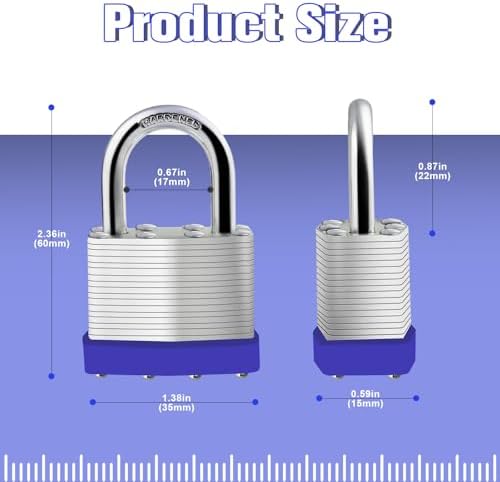 Laminated Steel Key Padlocks 1-9/16" 40mm Wide Body 25PCS Locks Keyed Alike