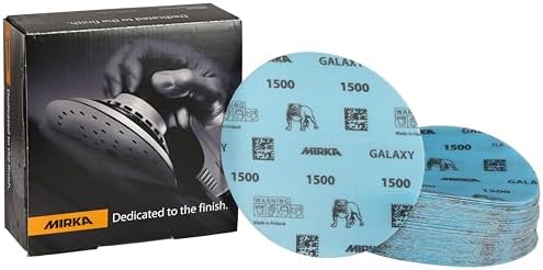 Mirka Galaxy Sandpaper 6 inch Grit 1500 Hook & Loop 50 Discs