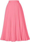 GRACE KARIN Pleated Midi Skirt for Women Chiffon A-Line Outfits