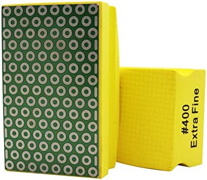 SHDIATOOL Diamond Hand Polishing Pads Foam Back for Granite Marble Stone Ceramic Grit 400 Pack of 2