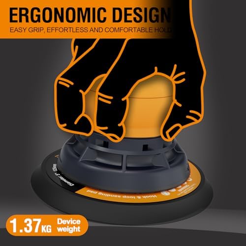 MAXXT Electric 5mm Random Orbital Sander with Tool Case, Palm Sander with Brushless Motor, 5&6Inch Sanding Pads, Central Vacuum, Sanders for Woodworking, Primary Wood and Panel Processing